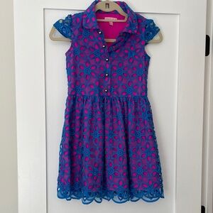 Lilly Pulitzer Pink and Blue Lace Kids Dress